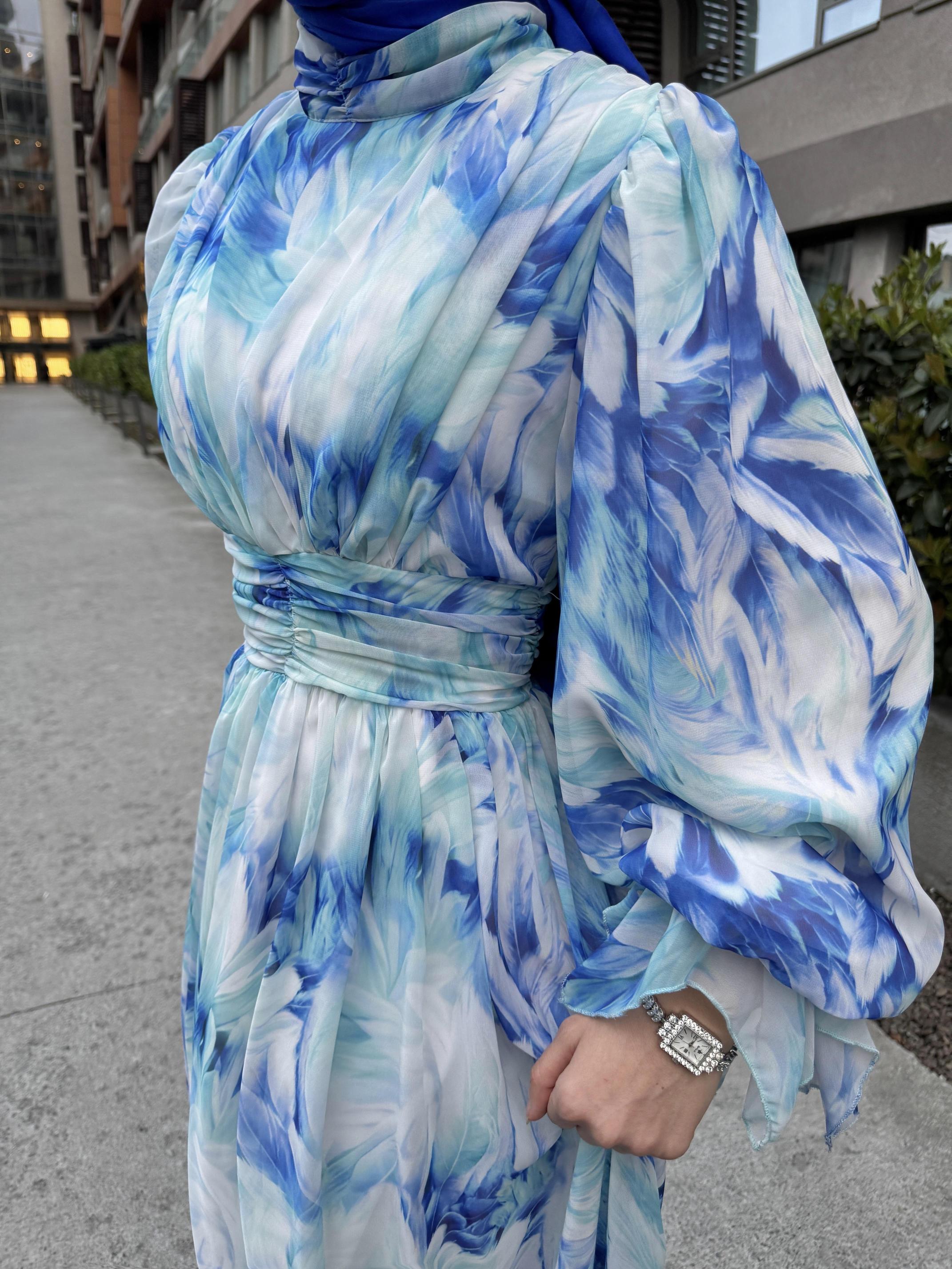 CAVALLİ%20ELBİSE%20MAVİ%20