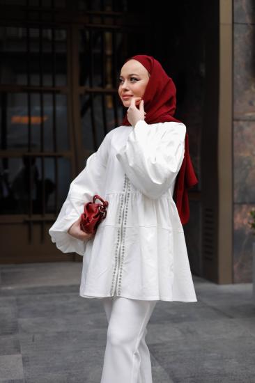 EVA DENİM KOT CEKET BEYAZ